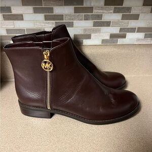 Michael Kors Jaycie Brown Leather Boots